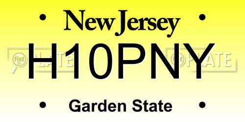 H10PNY New Jersey License Plate