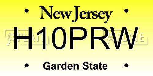 H10PRW New Jersey License Plate