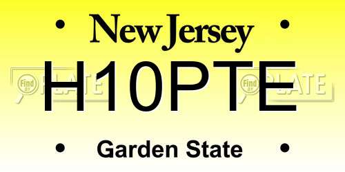 H10PTE New Jersey License Plate