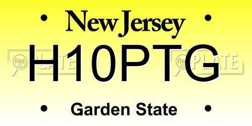 H10PTG New Jersey License Plate