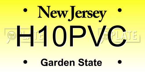 H10PVC New Jersey License Plate