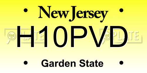 H10PVD New Jersey License Plate