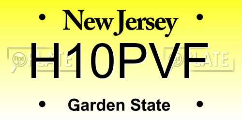 H10PVF New Jersey License Plate