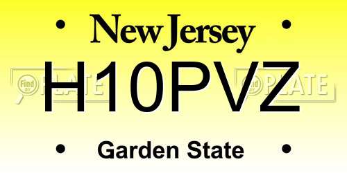 H10PVZ New Jersey License Plate