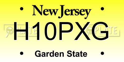 H10PXG New Jersey License Plate