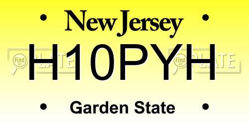 H10PYH New Jersey License Plate