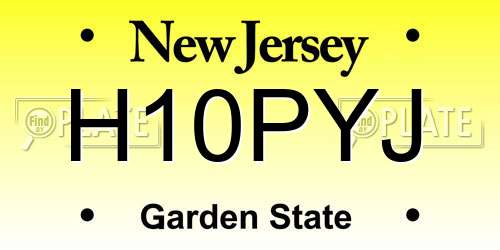 H10PYJ New Jersey License Plate