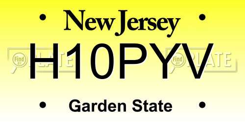 H10PYV New Jersey License Plate
