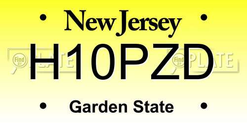H10PZD New Jersey License Plate
