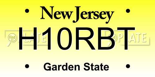 H10RBT New Jersey License Plate
