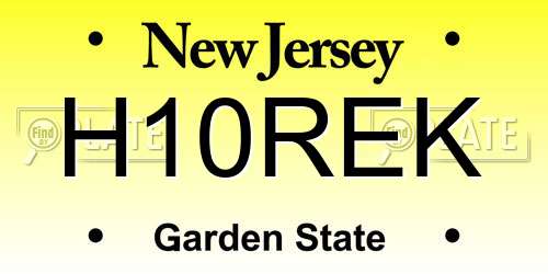 H10REK New Jersey License Plate