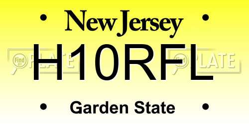 H10RFL New Jersey License Plate