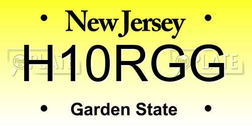 H10RGG New Jersey License Plate