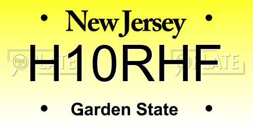 H10RHF New Jersey License Plate
