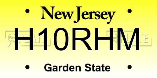 H10RHM New Jersey License Plate