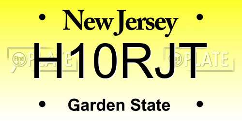 H10RJT New Jersey License Plate
