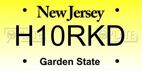 H10RKD New Jersey License Plate