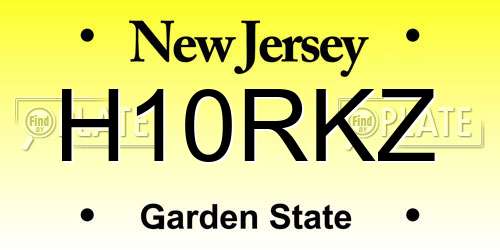 H10RKZ New Jersey License Plate