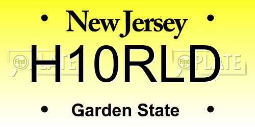 H10RLD New Jersey License Plate