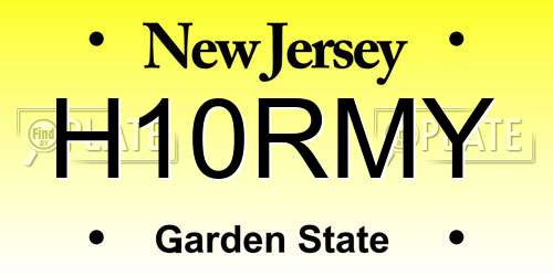 H10RMY New Jersey License Plate