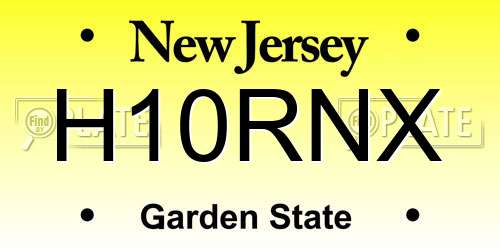 H10RNX New Jersey License Plate