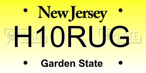 H10RUG New Jersey License Plate