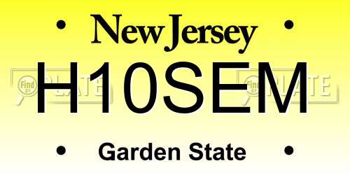 H10SEM New Jersey License Plate