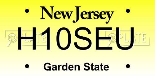 H10SEU New Jersey License Plate