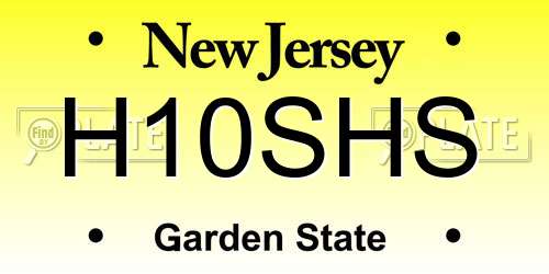 H10SHS New Jersey License Plate