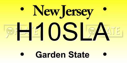 H10SLA New Jersey License Plate