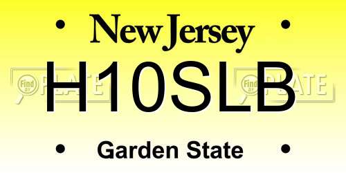 H10SLB New Jersey License Plate