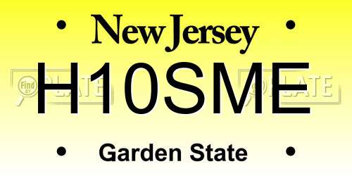H10SME New Jersey License Plate