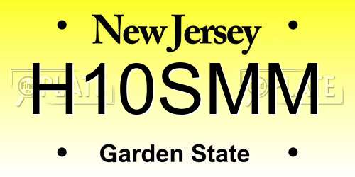 H10SMM New Jersey License Plate