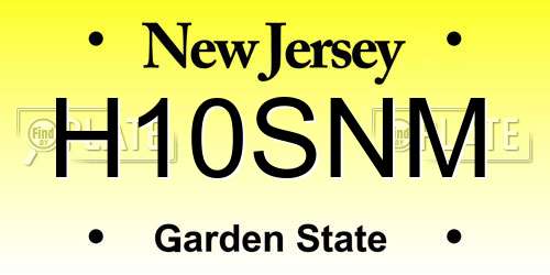 H10SNM New Jersey License Plate