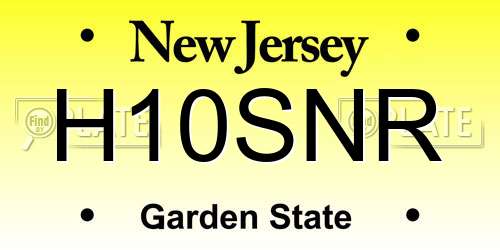 H10SNR New Jersey License Plate