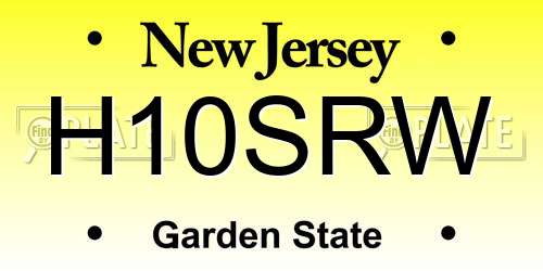 H10SRW New Jersey License Plate