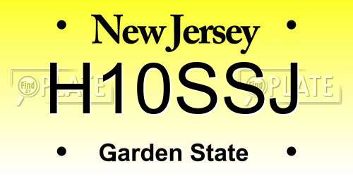 H10SSJ New Jersey License Plate