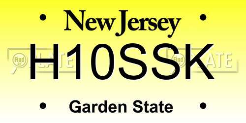 H10SSK New Jersey License Plate
