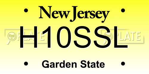 H10SSL New Jersey License Plate