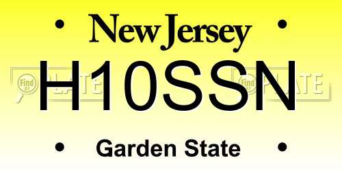 H10SSN New Jersey License Plate