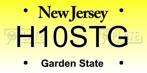 H10STG New Jersey License Plate