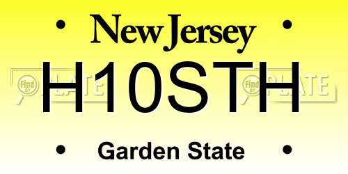 H10STH New Jersey License Plate
