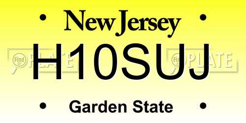 H10SUJ New Jersey License Plate