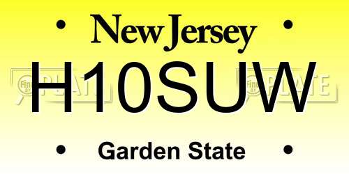 H10SUW New Jersey License Plate