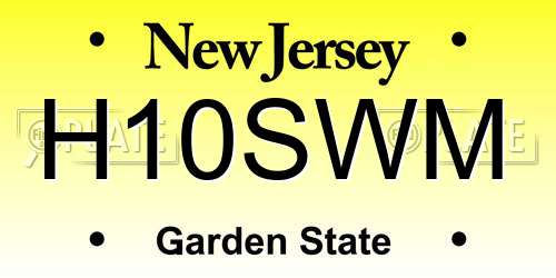 H10SWM New Jersey License Plate