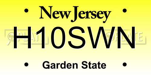 H10SWN New Jersey License Plate