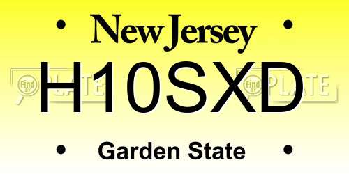 H10SXD New Jersey License Plate