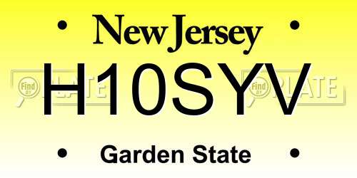 H10SYV New Jersey License Plate
