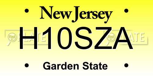 H10SZA New Jersey License Plate