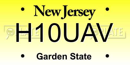 H10UAV New Jersey License Plate